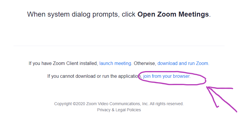 join zoom meeting in browser